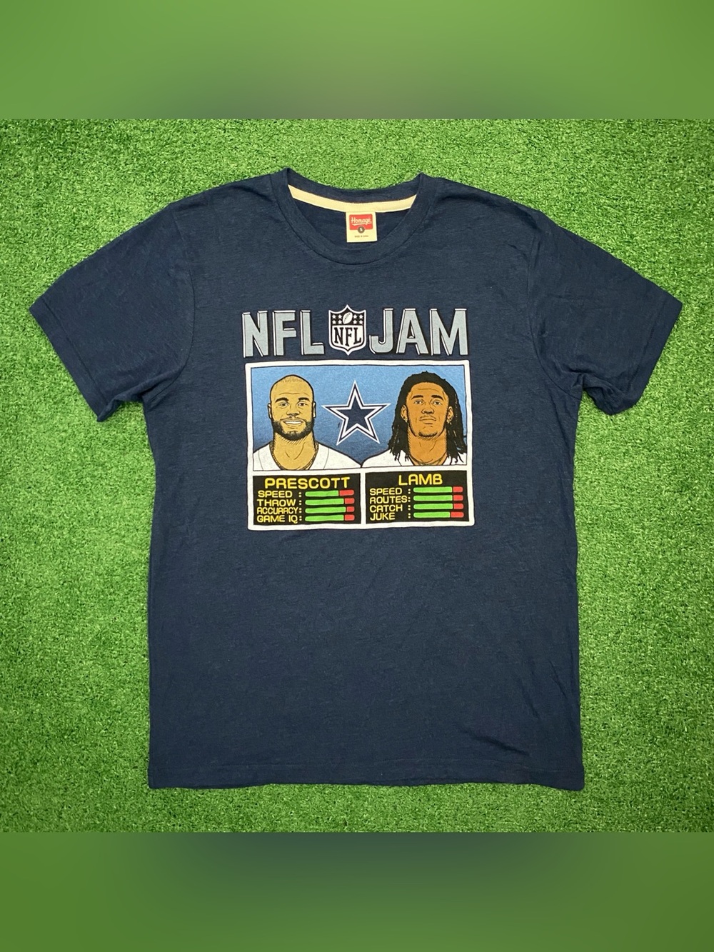 NFL Jam Dallas Cowboys Navy Graphic Tee - Prescott & Lamb